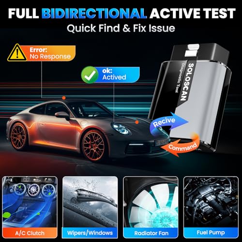 KINGBOLEN SOLOSCAN Bidirectional Scan Tool for Toyota & Lexus | Lifetime Updates, Bluetooth for iOS & Android App, Full System Diagnosis, Resets, Active Tests, AutoVin, No Subscription