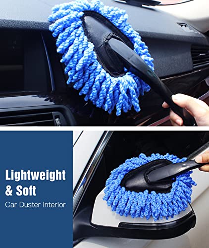 YeewayVeh Car Duster Kit, 3 Pack Car Detailing Brush Set with Extendable Microfiber Dust Brush & Scratch Free Car Dash Duster & Soft Car Interior Brush for Vehicles Motorcycle and Home Cleaning Tools | Extendable Microfiber & Scratch-Free Dash Duster for