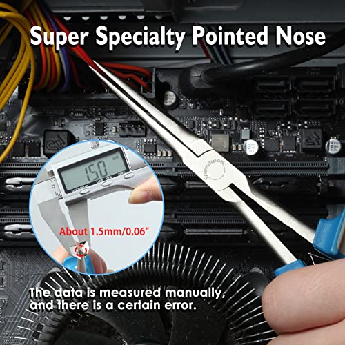 SPEEDWOX 7 Inches Long Reach Needle Nose Pliers Slim Extra Long Nose | Smooth Jaw Mini Precision Wire Looping, Fine Tips Pliers for Jewelry Making, Bending Wire and Small Object Gripping - style: Needle Nose Pliers