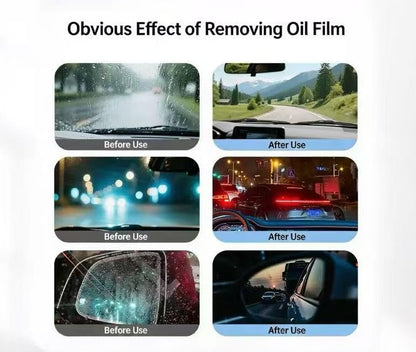 【2-Pack】 Professional Windshield Oil Film Remover Kit with Glass Coating - Strong Cleaning Power for Enhanced Clarity and Driving Visibility, Automotive Glass Cleaner Tool (100g)