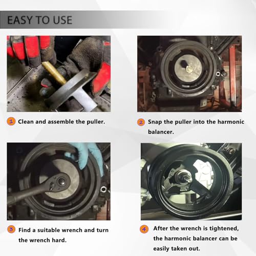 ReluxGo 25264 Harmonic Balancer Puller for GM, LS Crank Pulley Puller for GM Chrysler Jeep Dodge, Harmonic Damper Puller for Engine Balancer Removal Replacement - size: GM Harmonic Balancer Puller