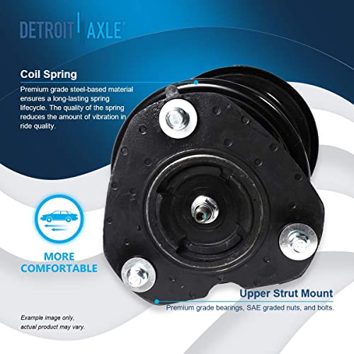 Detroit Axle - Front 4pc Struts Kit for 09-14 Nissan Maxima, Struts & Coil Spring Rear Shock Absorbers 2009 2010 2011 2012 2013 2014 Replacement Suspension - size: 4AQ48510/ strut shock kit