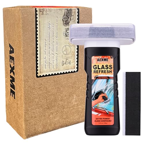 Windshield Oil Film Remover, Car Glass Cleaner Tool for Windshield & Windows, Remove Water Spots, Rain Marks, Haze & Grime, Anti Glare Streak Free Auto Window Cleaner, Improve Night Driving Visibility