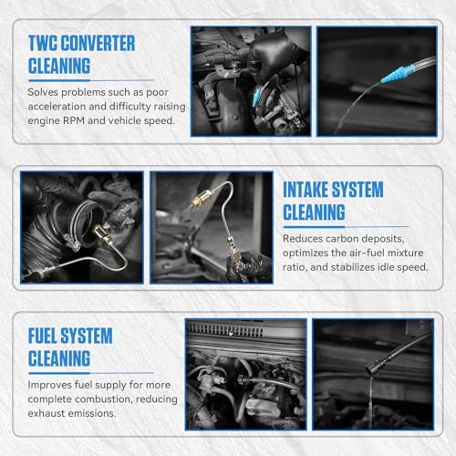 BELEY Fuel Injector Cleaner Kit, Non-Dismantle System Tester with 1000ML Capacity, 150PSI for Automotive Intake Valve, Manifold, Throttle Body, Catalytic Converter