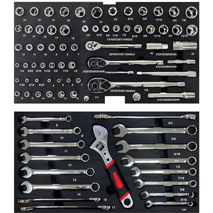 Campfun 439PCS Tool Set, Mechanic Tool Set for Home, Tool Box Set 4-Tier Socket Wrench Ratchet Plier Nails, Home Tool Set Mechanics Kit with 3 Drawers Organizer for Adults Man Handyman, Blue - color: 439pcs-blue