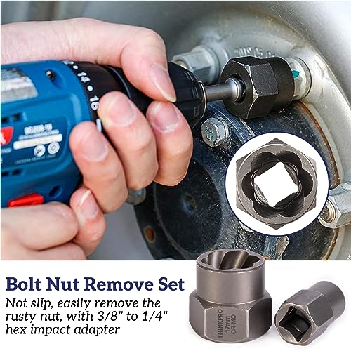 Screw & Bolt Extractor Set,36 Pieces extractor set | 2-in-1 Multi-Spline Lug Nut Remover, Easy Out Stripped Screw Removal Tool Kit