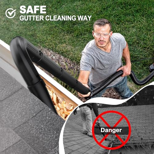 Sealegend 2-1/2 in. Gutter Cleaning Attachment Kit for Wet Dry Vac | Upgraded Locking Connection, Shop Vacuum Accessory for Cleaning or Blowing Gutter Debris, Up to 5 ft. Reach - size: 5 feet