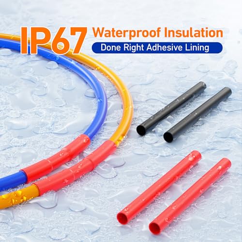 TKDMR 568 Pcs Heat Shrink Tubing Kit - 4:1 Ratio Adhesive Lined, Marine Grade Shrink Wrap - Industrial Heat Shrink Tubing,Red Black - size: 2.2" inch