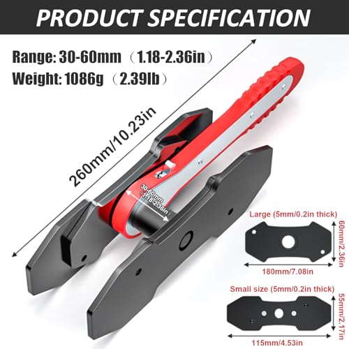 Vanwoke Brake Caliper Press Tool with 360° Ratchet Design, Steel Construction, Dual Expansion Plates for 2-6 Piston Calipers