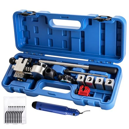 8MILELAKE Brake Line Flaring Tool Kit, 45 & 37 Degree Flaring Tool Set, Single Bubble Double Flare Tool for Brake Lines, Brake Tube Line Flaring Tool for 3/16" 1/4" 5/16" 3/8"