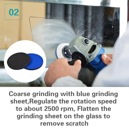 Glass Grinding Polishing Abrasive Disc Sandpaper Pads Kit for Glass Scratch Removal Repair 3Pcs/Pack (3 inch) - size: 3 inch