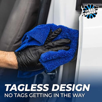 The Rag Company - Creature Edgeless Auto Detailing Towels (10-Pack) Professional 70/30 Blend, Dual-Pile Plush Microfiber, Buffing & Polishing, 420gsm, 16in x 16in, Royal Blue - color: Royal Blue