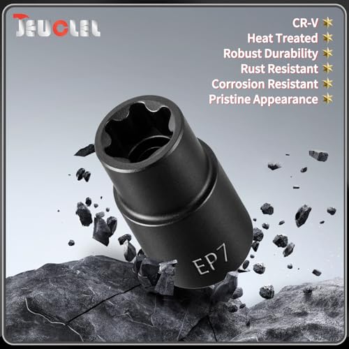 EP Socket EP7, 6 Point 1/4” Dr Female External E-Torx Plus Socket | EP Socket, Female External, E-Torx Plus Socket, External, Cr-V Steel, High Deformation Prevention - size: EP7