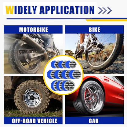 Tallew 74 Pcs Heavy Duty Tire Patches Kit Rubber Radial Tire Repair Patch Plug Kit Repair Emergency Tool for Puncture Car Truck Bus Tractor Vehicle Motorcycle 32mm, 42mm, 58mm, 65x80mm, 85x120 mm