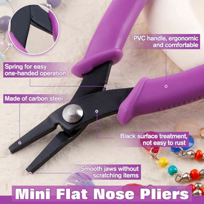 SPEEDWOX 5.5 Inch Mini Flat Nose Pliers for Jewelry Making Duckbill Pliers Smooth Jaw Small Flat Plier Hand Tools for Bending Straightening Wires Opening Rings DIY Craft - size: 5.5" Flat Nose