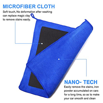 Ragnify Clay Towel Auto Detailing Scratch Free and Paint Safe fine Grade Clay Bar Cloth for Car Detailing, Polishing and Removing Paint Contaminants (Blue Mesh) - color: Blue Mesh