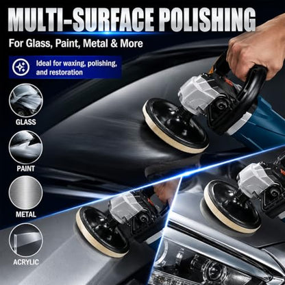 5PCS Car Glass Polishing Pads, 5-Inch Wool Felt Windshield Buffing Pad with Hook & Loop Back for Random Orbital Sander, Window Glass Scratch, Stubborn, Waterspots Removal Repair kit (5IN) - size: 5IN