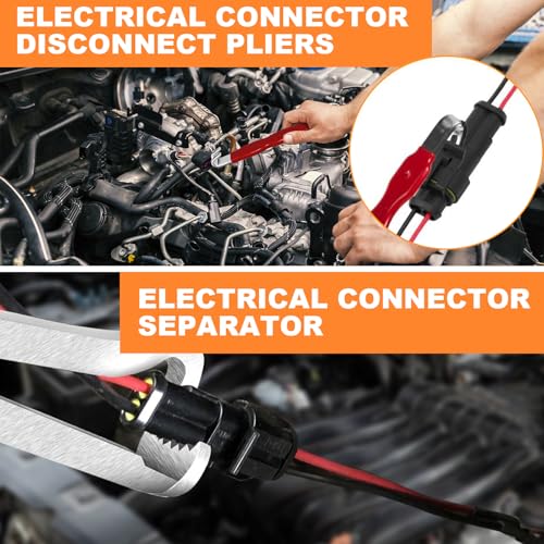 Electrical Disconnect Pliers 37980 60Degree Automotive Electrical Connector Disconnect Pliers Separator Long Spark Plug Disassembly Pliers Fuel Line Disconnect Remove Tool Pliers - color: 1* Black 60 Degree