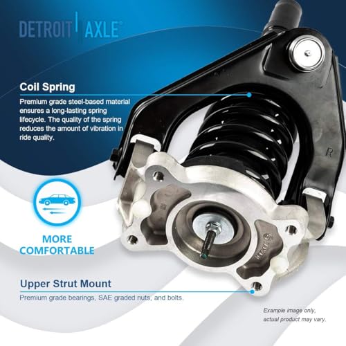 Detroit Axle - Front Struts Kit for 99-06 Chrysler Sebring Dodge Stratus 99-00 Cirrus Plymouth Breeze, 2 Struts Coil Spring with Upper Control Arm 2 Lower Control Arms with Ball Joint Replacement - size: 4CQ42824/ Big strut kit