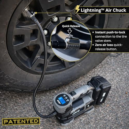 JACO 20V Cordless Tire Inflator Portable Air Compressor | 4.0Ah Lithium-Ion Battery Powered Air Pump