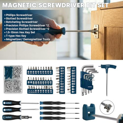 Enventor Tool Set, 220-Piece Home Tool Kit with Toolbox, Wrench and Hand Tools for Home Repairs, Auto Maintenance, DIY & General Use,Household Repair Tools for Men & Women, Blue - color: Blue