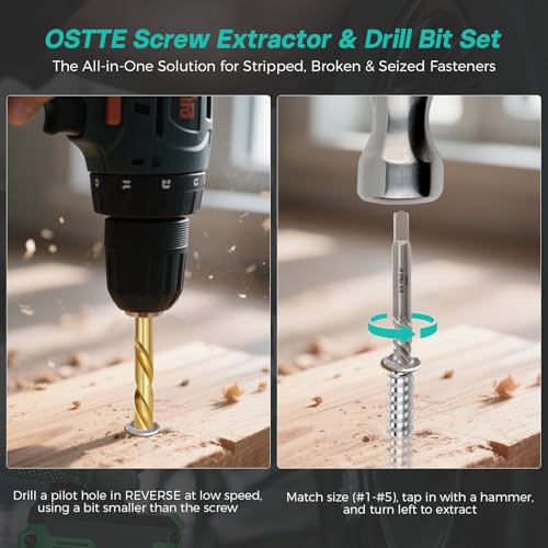 Bolt Extractor Kit & Screw Extractor Set, 40 Pcs | Cobalt Left-Hand Drill Bits & Easy Out for Stripped/Broken/Rusted Screws, Bolts, Studs & Nuts, Heavy-Duty Storage Case - size: 40 Piece