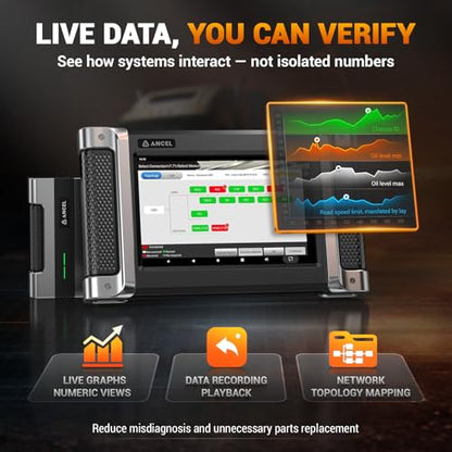 ANCEL HD8000 Heavy Duty Truck Diagnostic Scanner, Advanced Diesel Scanner with DPF Regen, Idle & Speed Limit Adjustment, Full-System ECU Diagnostics, Lifetime Free Updates - style: HD8000