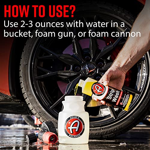 Adam's Polishes Strip Car Wash Soap (16 oz) - Sealant & Wax Remover Shampoo Salt Remover, Presoak, & Acidic Wash | Thick Suds For Use Cleaning Kit, Foam Cannon, Foam Gun, Sponge, Mitt, Chamois - size: 16 Fl Oz (Pack of 1)