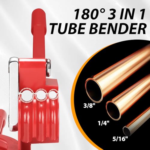 Brake Line Kit, 1/4" Brake Line Flaring Tool Kit, Copper Coated Brake Line (With 16 Fittings and 4 Threads Unions) and Double & Single Flare Tool (With Tube Cutter And 5 Adapters) + Tube Bender - size: 1/4" Brake Line With Bender