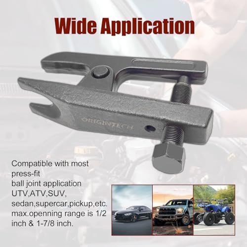 Universal Ball Joint Separator Tool, Removal Tool Compatible with Separating Arms, Tie Rods, and Ball Joints on Cars, Trucks, ATVs, Adjusts from 1-1/2"to 1-7/8"
