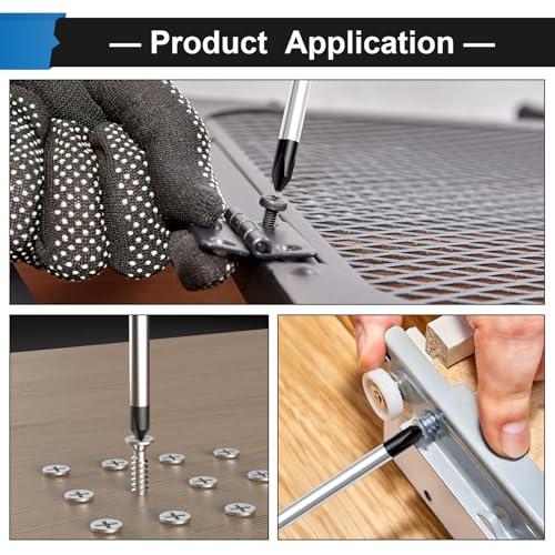 2-Pack 4 Inch Slotted & Phillips Screwdriver Set, Long Phillips and Flat Head Magnetic Screwdriver with Rubber Handle - size: 4 Inch