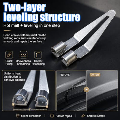 Plastic Welding Tips, Stainless Steel Plastic Smoothing Head Replacement with 45° Elbow, Car Bumper Repair Tool, Welder Gun Soldering Accessories for Kayaks and DIY Fixes(4PCS) - size: 4PCS