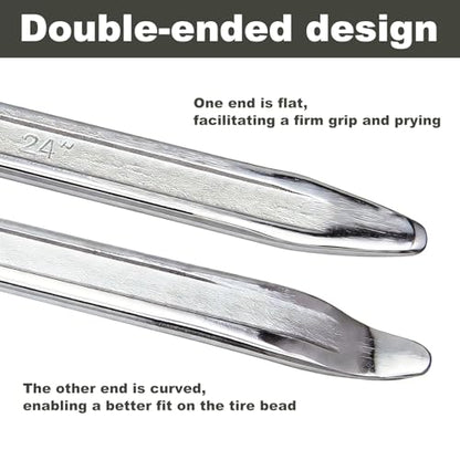 2 Pack 24 Inch Tire Spoons Iron,Tire Changing Tool Tire Levers Bar,for Cars,Motorcycles,Dirtbike,Lawn Mower Tire Removal Tool