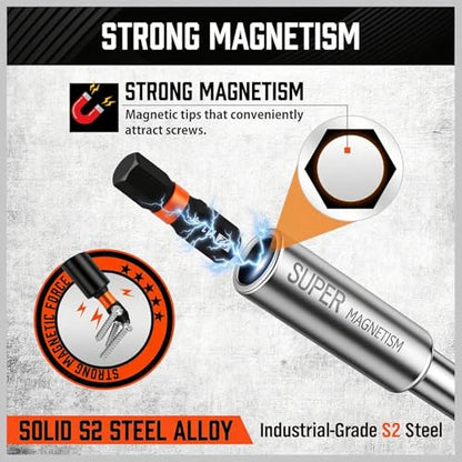 HORUSDY Magnetic Portable Screwdriver Bit Set: 8-in-1 Ratcheting Screw Driver Includes 1/4”Bit Driver Holder, 7 Screwdriver Bits with Phillips, Slotted, Square, Hex, for Garage & Daily Repair - style: 8-in-1 Ratcheting Screw Driver Set