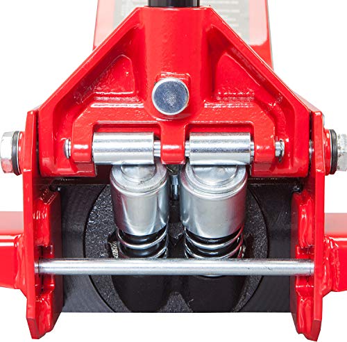 BIG RED AT84007R Torin Hydraulic Low Profile Service/Floor Jack with Dual Piston Quick Lift Pump, 4 Ton (8,000 lb) Capacity, Red - size: 4 Ton (8,000 lb) dual pump quick lift, style: Steel