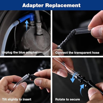 WORKPRO 3L Vacuum Brake Bleeder Kit, Pneumatic Brake Bleeder for One Person | 1L Brake Fluid Refill Bottle, 22 Adapters, Air Coupler & Gloves, Brake Bleeding Tool for Various Vehicles, Motorcycles