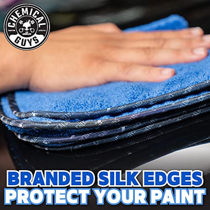 Chemical Guys, Professional Microfiber Towels, 16 x 16 in, Blue, 3 Pack | Ultra-soft, scratch-free towels to buff wax, dry panels and clean glass and interiors, machine washable - color: Blue, size: 3 Pack