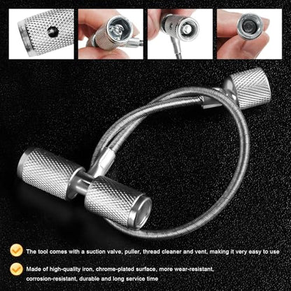 Valve Stem Installation Fishing Tool, 3 in 1 Tire Plug Core Remover Wheel Stems Fishing Tool, Multifunction Car Valve Stem Puller Plug Core Repair Tools, Car Accessories
