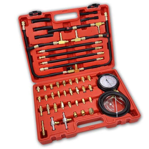 Pro Master Fuel Injection Pressure Tester Kit - Perform Fuel Pressure Testing, Diagnose Weak Fuel Pumps, Test Fuel Flow, and Leak-Down - Works on Vehicles 1997 and Newer