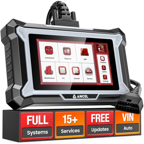 ANCEL DS200 OBD2 Scanner Full System Car Diagnostic Tool, Code Reader with 15+ Reset Services, ABS SRS Transmission Engine Scanner, Oil Reset Battery Matching ABS Bleeding DPF Regen, Lifetime Update - style: DS200