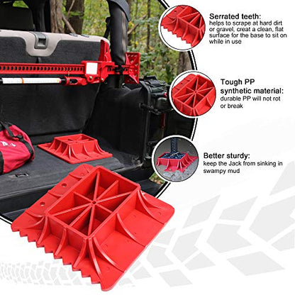 Seven Sparta Base Stand & Handle Keeper Compatible with Hi Lift Jack Accessories Handle Bar Protector - style: Red Base & Keeper