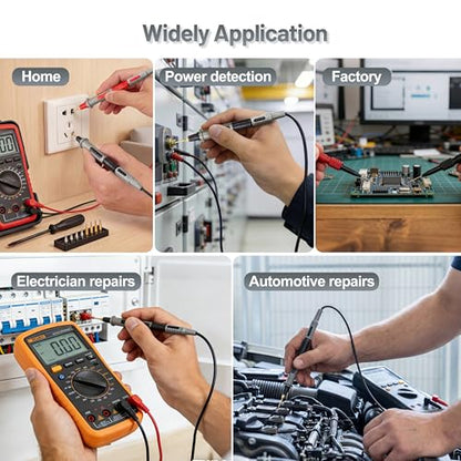 27-Piece Multimeter Test Leads Kit, Professional Test Lead Set with Gold-Plated Probes, Alligator Clips, Test Hooks, Back Probe Pins for Automotive, Industrial & Home Electrical Testing