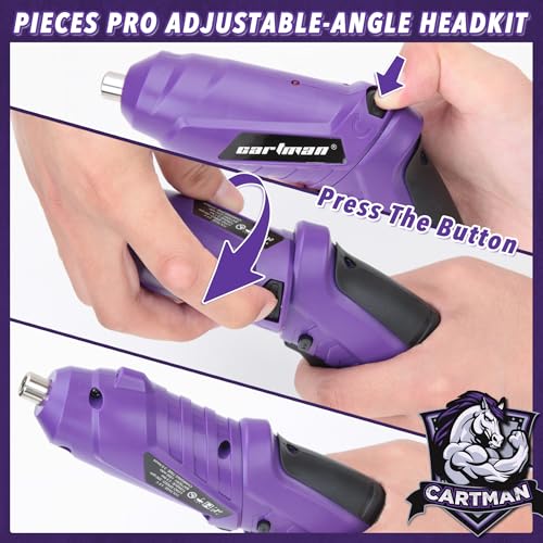 CARTMAN 149PCS Tool Set, Purple Cordless Screwdriver, Home Repair Tool Kit | Complete tool assortment with cordless screwdriver for home repairs, office fixes, furniture setup crafting, and daily tasks. - style: 149 PURPLE