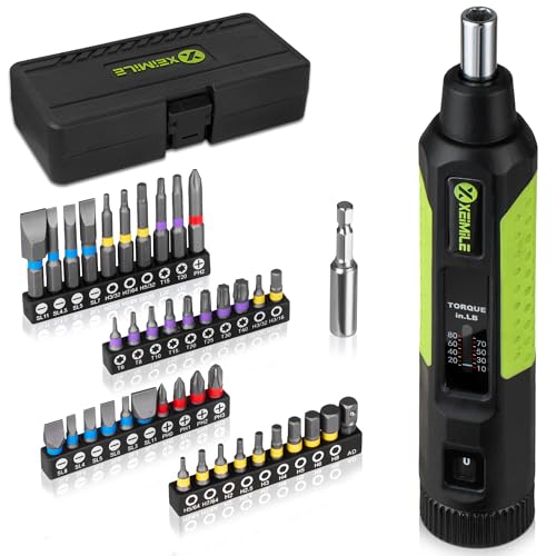 43Pcs Torque Screwdriver, 10-80In-lb for Maintenance, Gunsmithing | 1/4" Drive Torque Wrench Set, Inch Pound Torque Screwdriver with S2 Bits, Extension Bar for DIY, Bike Repairing, Gunsmith - size: 43Pcs