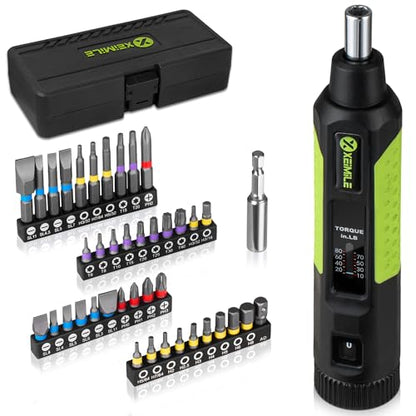 43Pcs Torque Screwdriver, 10-80In-lb for Maintenance, Gunsmithing | 1/4" Drive Torque Wrench Set, Inch Pound Torque Screwdriver with S2 Bits, Extension Bar for DIY, Bike Repairing, Gunsmith - size: 43Pcs