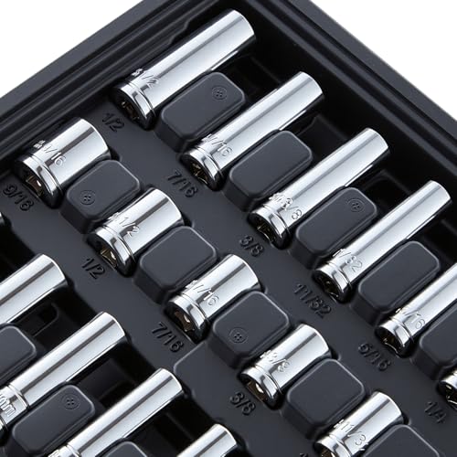 VEVOR Mechanics Tool Set, 230-Piece Mechanic Tool Kit, 1/4 in, 3/8 in, and 1/2 in Drive, SAE and Metric Socket Set, Wrenches, Screwdriver Bits, Accessories, and Storage Case, for Automotive Repair - size: 1/4"&3/8"&1/2", style: 230 PCS