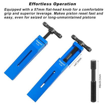 Bicycle Hydraulic Disc Brake Caliper Piston Press Tool, CNC Aluminum Alloy Reset Tool for Shimano, SRAM, Magura, Hope Dual/Quad Piston Brakes, Flat-Push Design for Ceramic Pistons