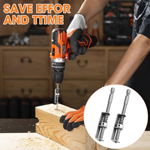 2PC Loaded Screw Holder Bit Set, Anti Drop Screwdriver Bit with Single Hand Operation, Universal Screw Retaining Tool, Ideal Bit Holder for Drill for Electricians, Mechanics & DIY Home Repair