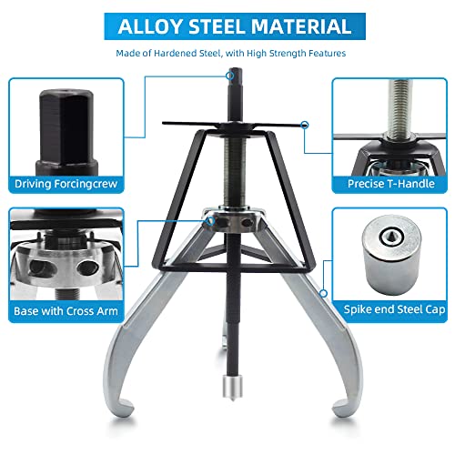 BESTOOL 3 Jaw Gear Puller, 10 Ton, for Gears, Pulleys and Flywheels | 10 Ton Pulling Capacity; 3-Jaw Design; For Removing Gears, Pulleys and Flywheels in Automotive and Mechanical Repair - size: 3Jaw 10 Ton