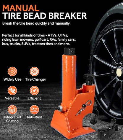 Yoursme Manual Tire Bead Breaker with Rubber Pad Protector – 38"-42" Tires Changer Tool Fits for ATVs, UTVs, Tractors, Trucks, Golf Cart, RV, Cars, Bus & More | Heavy-Duty Tire Repair Tool